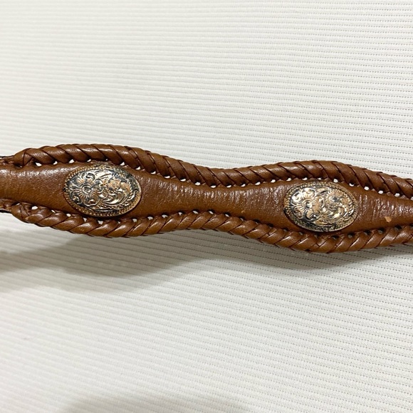 Tony Lama Scalloped Brown Leather Western Belt - Picture 6 of 7